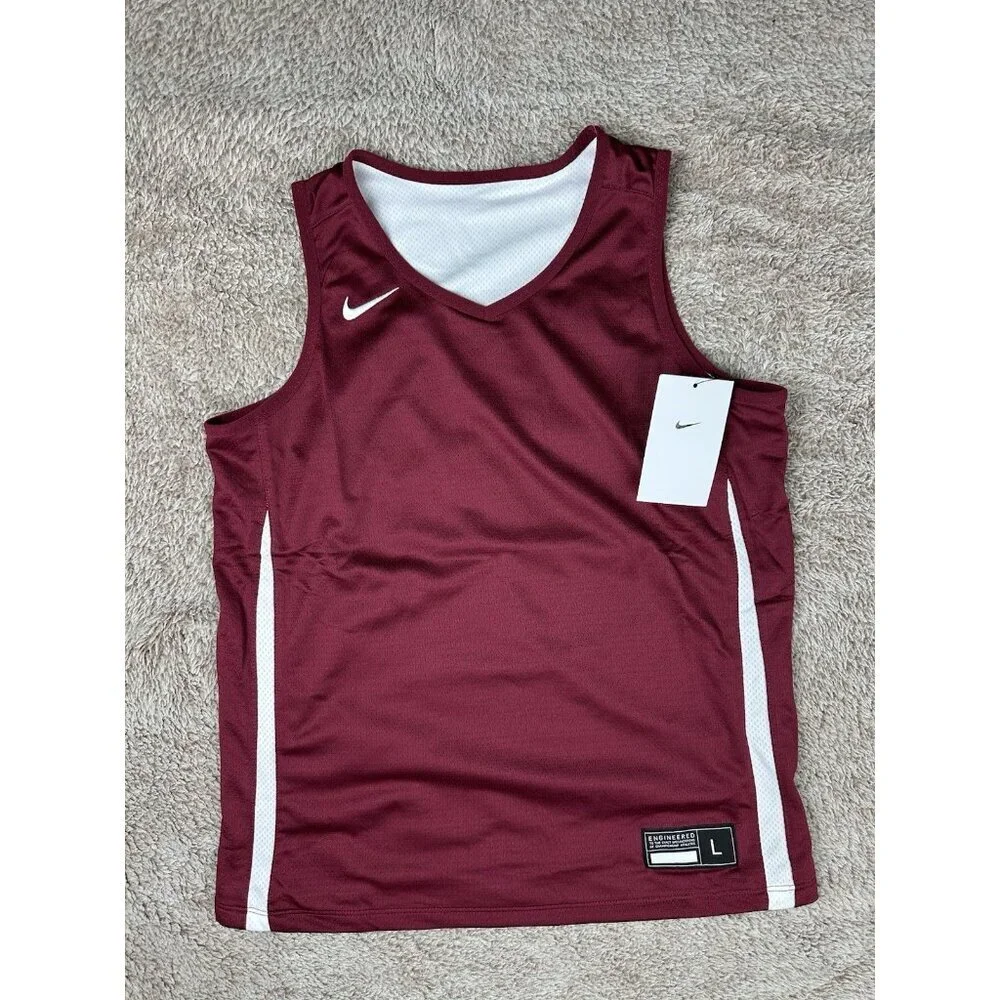 Nike Kids Reversible Basketball Jersey Maroon White DN5269-612 Size Large L NWT